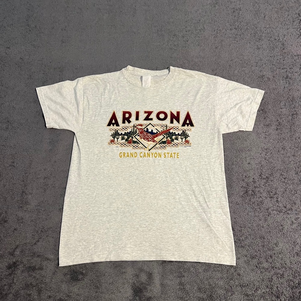 Vintage 90s Arizona Grand Canyon State Roadrunner Shirt Single Stitch Mens L